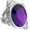 Gothic Ring Mit Violettem Stein