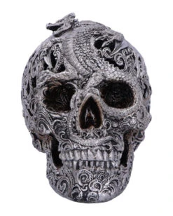 Gravierter Drakos Totenkopf Mit Drachenmotiv 19,5cm