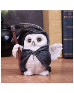 Grim Reaper Eule Mit Sense 12,5cm -Schattenfest Verkäufe grim reaper eule mit sense grim reaper owl with sickl gothic deko halloween tischdeko 50581 06