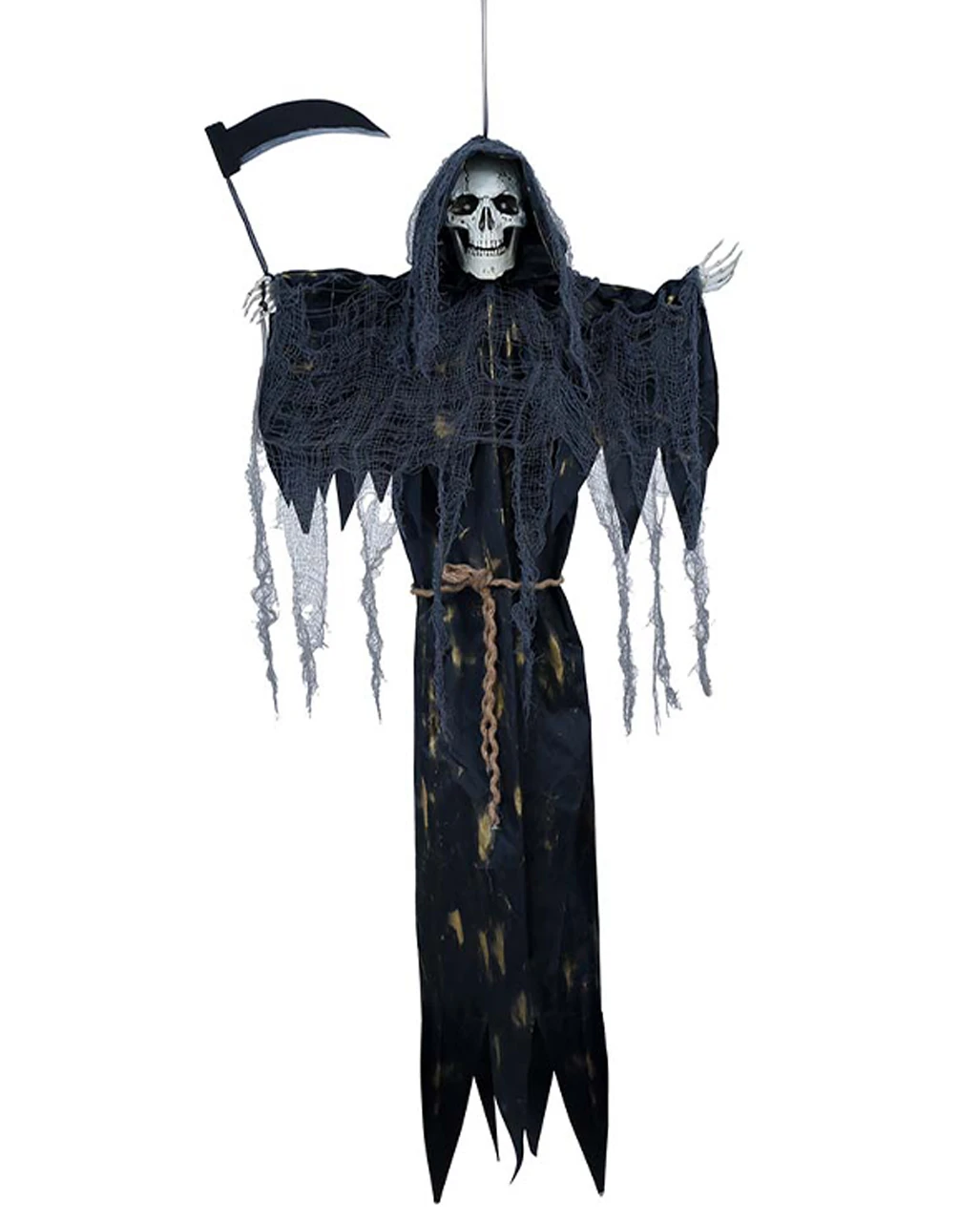 Grim Reaper Mit Sense & LED Augen 120cm 1 Grim Reaper Mit Sense & LED Augen 120cm