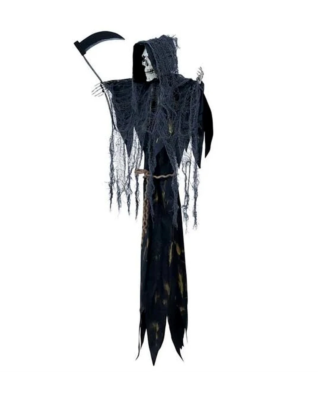 Grim Reaper Mit Sense & LED Augen 120cm 2 Grim Reaper Mit Sense & LED Augen 120cm – Bild 2