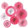 Hängedeko Fächer Set Pink Weiß 8 St.