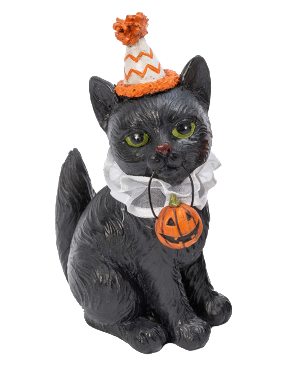 Halloween Clowns Katze Mit Kürbis 15cm 1 Halloween Clowns Katze Mit Kürbis 15cm