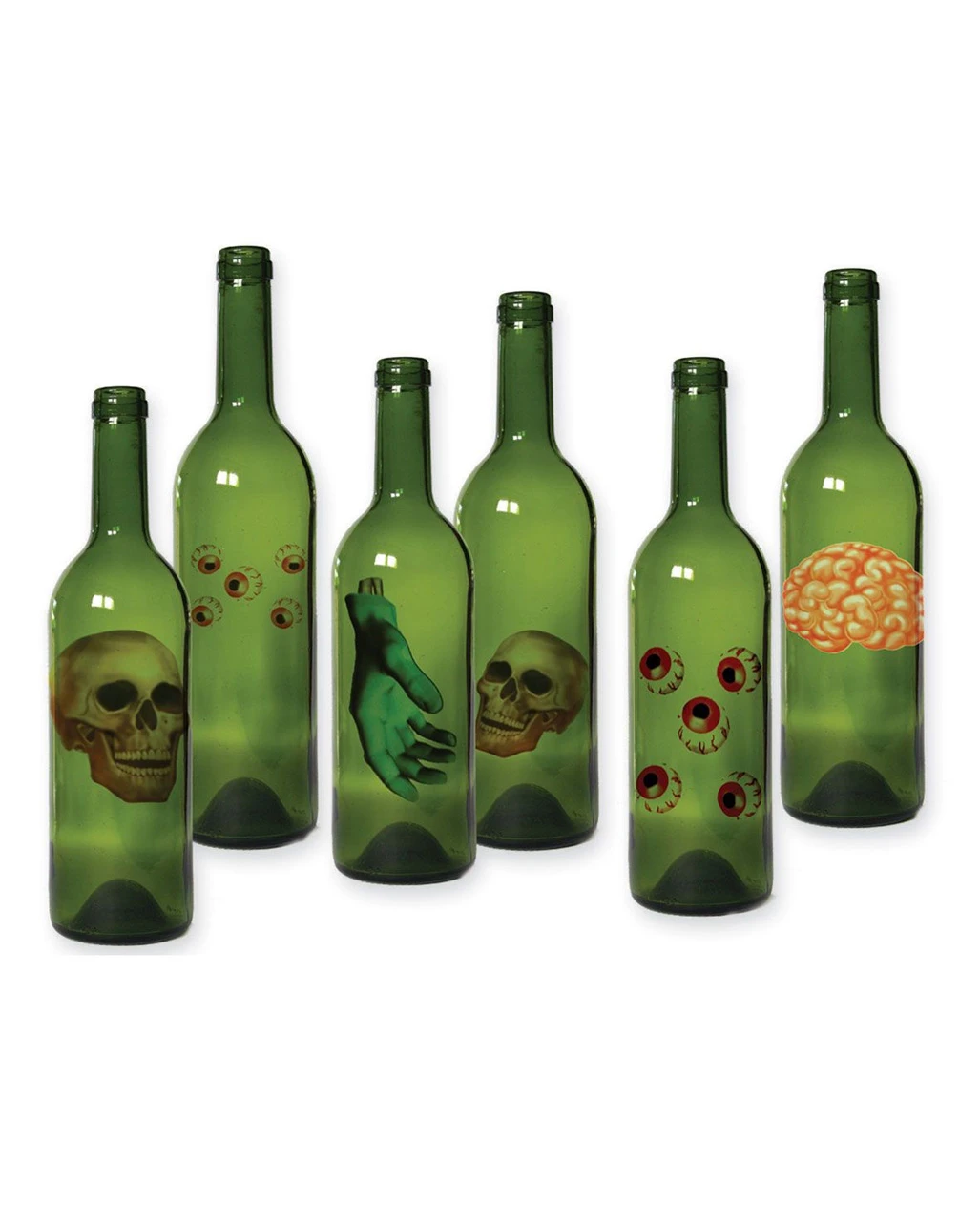 Halloween Flaschen Etiketten 6 St. 1 Halloween Flaschen Etiketten 6 St.