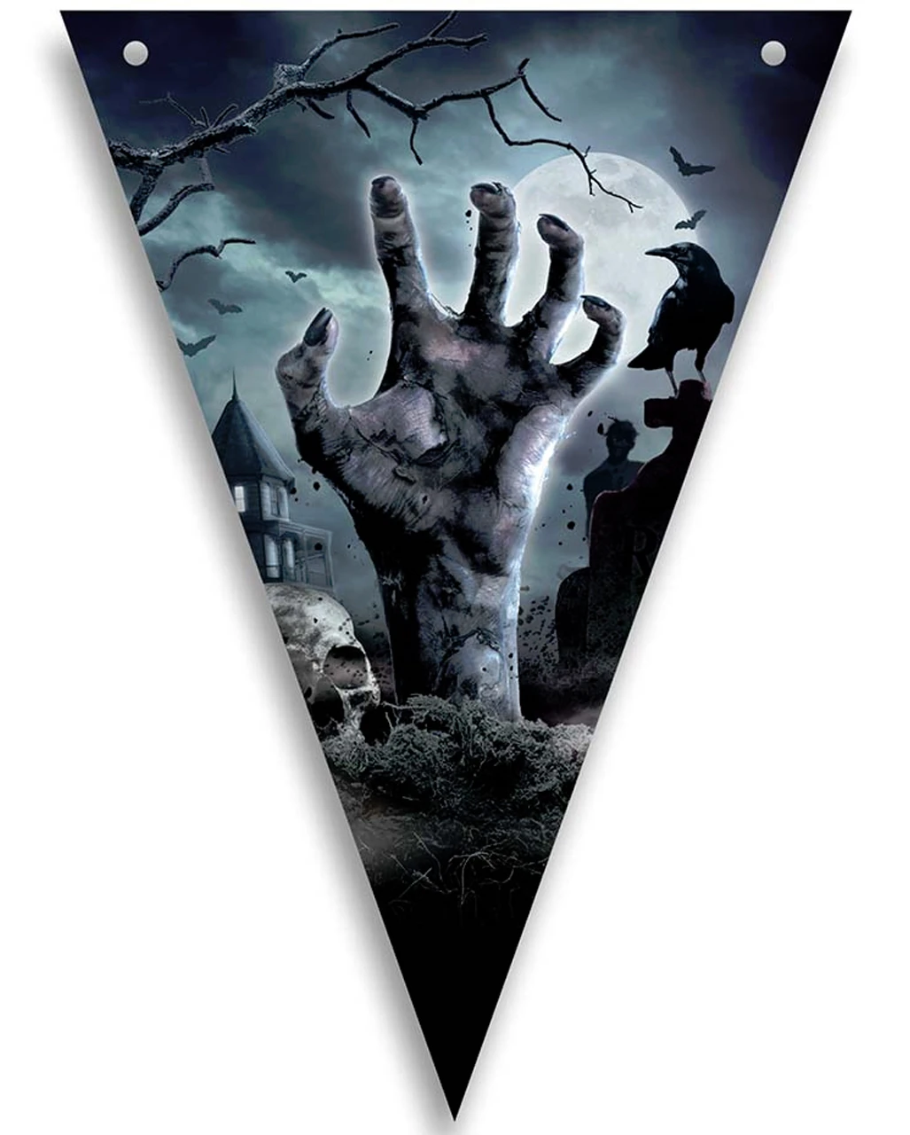 Halloween Zombie Friedhof Wimpel Girlande 3m 2 Halloween Zombie Friedhof Wimpel Girlande 3m – Bild 2