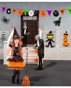 Halloween Girlande Mit Wimpel & Ballons -Schattenfest Verkäufe halloween girlande mit wimple und ballons halloween garland w flags and balloons 51725 03