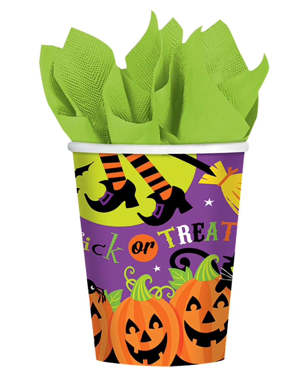 Halloween Pappbecher Mit Hexe 8 St. 1 Halloween Pappbecher Mit Hexe 8 St.