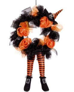 Halloween Türkranz Mit Hexenbeinen