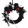Halloween Türkranz Mit Skelett & Blumen