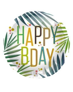 Happy Birthday Folienballon Mit Palmblätter 45cm