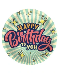 Happy Birthday Folienballon Retro Stars 45cm