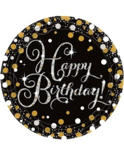 Happy Birthday Pappteller Glamour 8 St.