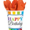 Happy Birthday Rainbow Pappbecher 8 St.