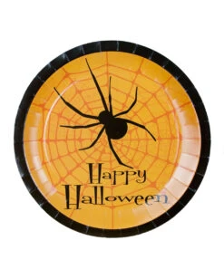 Happy Halloween Pappteller Mit Spinne 8 St.