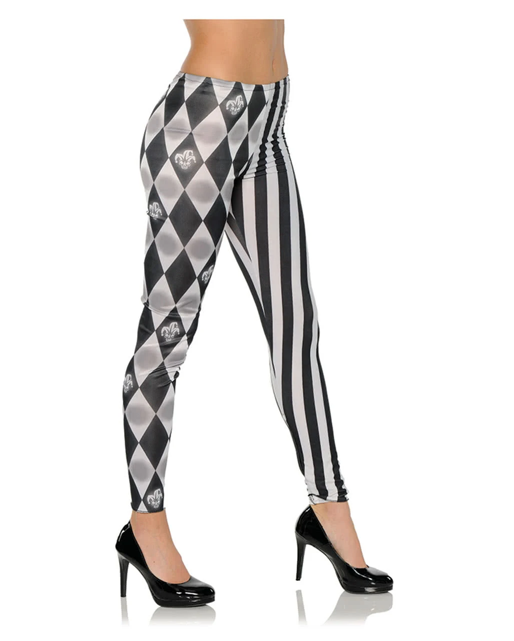 Harlekin Kostüm Leggings Schwarz-weiß 1 Harlekin Kostüm Leggings Schwarz-weiß