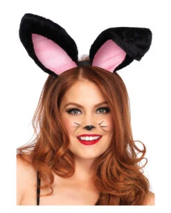 Hasen Plüschohren Schwarz