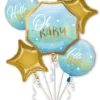 Hello World Folienballon Bouquet Blau