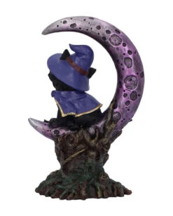 Hexenkätzchen Mit Violetter Mondsichel 18,5cm -Schattenfest Verkäufe hexenkatzchen mit violetter mondsichel black cat with purple crescent moon halloween dekoration 50845 03