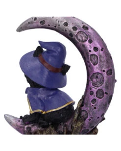 Hexenkätzchen Mit Violetter Mondsichel 18,5cm -Schattenfest Verkäufe hexenkatzchen mit violetter mondsichel black cat with purple crescent moon halloween dekoration 50845 05
