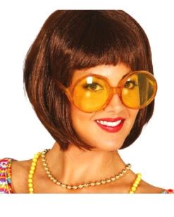 Hippie Brille Gelb -Schattenfest Verkäufe hippie brille gelb flower power kostuem zubehoer 70s verkleidungs accessoires bad taste brille 29071 01