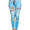 Hippie Leggings Blau Mit Druck