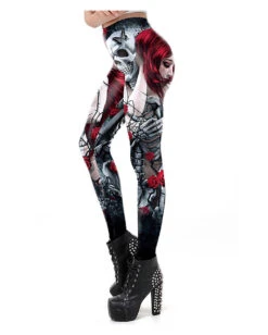Ocultica Totenkopf Leggings -Schattenfest Verkäufe hochwertige ocultica totenkopf leggings totenschaedel leggings totenkopf gothic mode 53454 03