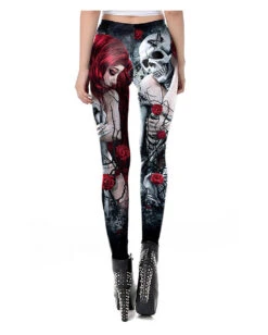 Ocultica Totenkopf Leggings -Schattenfest Verkäufe hochwertige ocultica totenkopf leggings totenschaedel leggings totenkopf gothic mode 53454 04
