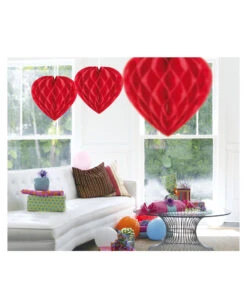 Honigwaben Herz Rot 30 Cm