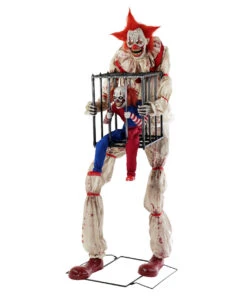 Horror Clown Mit Clown In Käfig Animatronic