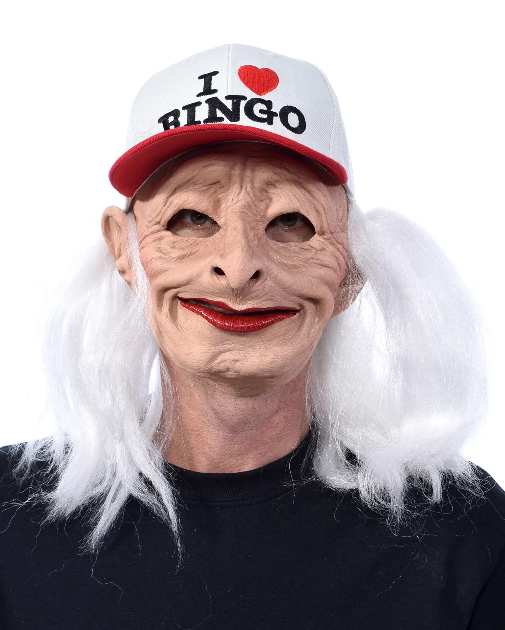 I Love Bingo Oma Maske Mit Cap Und Haaren 1 I Love Bingo Oma Maske Mit Cap Und Haaren