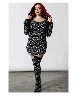 KILLSTAR Purr OFF Overknee Socks -Schattenfest Verkäufe killstar purr off overknee struempfe killstar purr off overknee socks gothic mode gothic fashion 52114 03