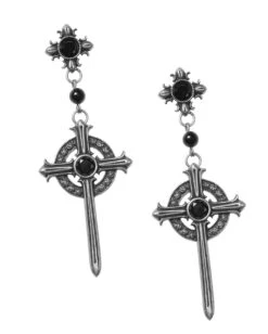 KILLSTAR Rosary Ohrringe Mit Kreuz -Schattenfest Verkäufe killstar rosary ohrringe mit kreuz killstar rosary earrings with cross gothic schmuck 50931 03