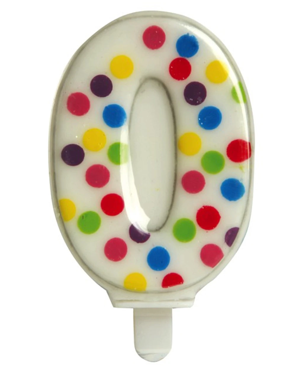 Konfetti Zahlenkerze Nr. 0 (6,5cm) 1 Konfetti Zahlenkerze Nr. 0 (6,5cm)