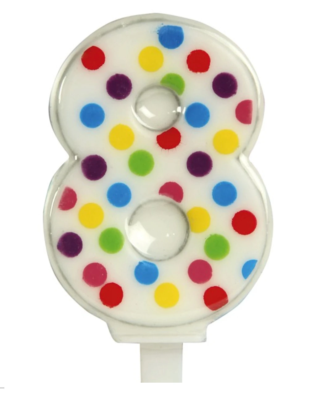 Konfetti Zahlenkerze Nr. 8 (6,5cm) 1 Konfetti Zahlenkerze Nr. 8 (6,5cm)