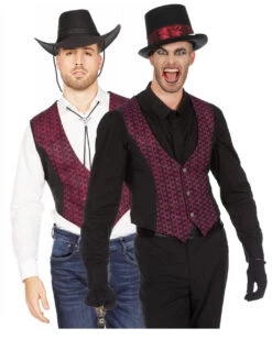 Elegante Herrenweste Schwarz-Bordeaux