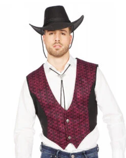 Elegante Herrenweste Schwarz-Bordeaux -Schattenfest Verkäufe kostuem weste teufel kostuem weste cowboy kostuemzubehoer fasching karnevalsweste 36484 03