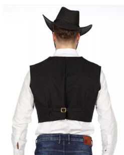 Elegante Herrenweste Schwarz-Bordeaux -Schattenfest Verkäufe kostuem weste teufel kostuem weste cowboy kostuemzubehoer fasching karnevalsweste 36484 04