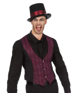 Elegante Herrenweste Schwarz-Bordeaux -Schattenfest Verkäufe kostuem weste teufel kostuem weste cowboy kostuemzubehoer fasching karnevalsweste 36484 06