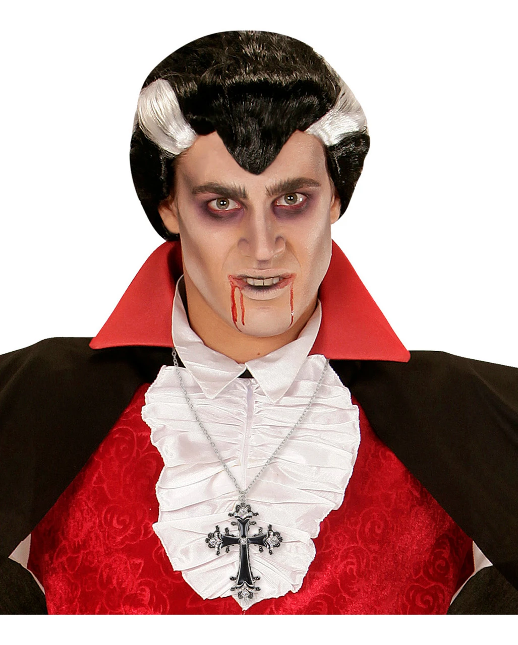 Kostümkette Mit Kreuzanhänger & Strass Steinen 2 Kostümkette Mit Kreuzanhänger & Strass Steinen – Bild 2