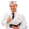 Sanitäter Arztkappe Weiß-Rot