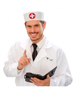 Sanitäter Arztkappe Weiß-Rot