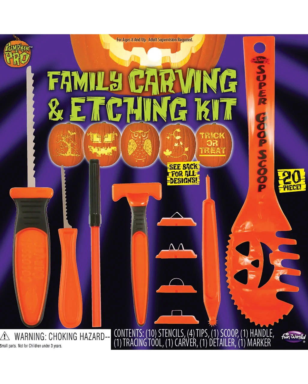 Halloween Kürbis Schnitz Set 20-tlg. 1 Halloween Kürbis Schnitz Set 20-tlg.