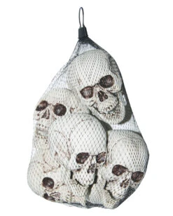 Kunststoff Totenschädel 6 Stück