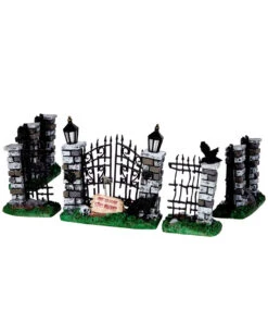 Lemax Spooky Town - Spooky Iron Gate And Fence