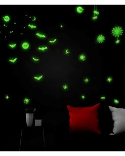 Leuchtende Halloween Sticker "Fledermäuse & Spinnen" -Schattenfest Verkäufe leuchtende halloween sticker fledermaeuse und spinnen glow in the dark halloween sticker bats and spiders 51726 03