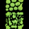 Leuchtende Halloween Sticker "Kürbisse & Katzen"