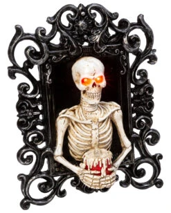 Leuchtendes Skelett Mit Kerze Bild