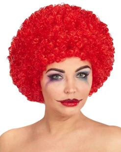 Lockige Clownperücke Rot -Schattenfest Verkäufe lockige clownperuecke rot rote afro peruecke red clown wig faschingsperuecke 29388 2