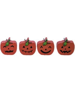 Mini Halloween Kürbis Holz Dekofigur 3cm