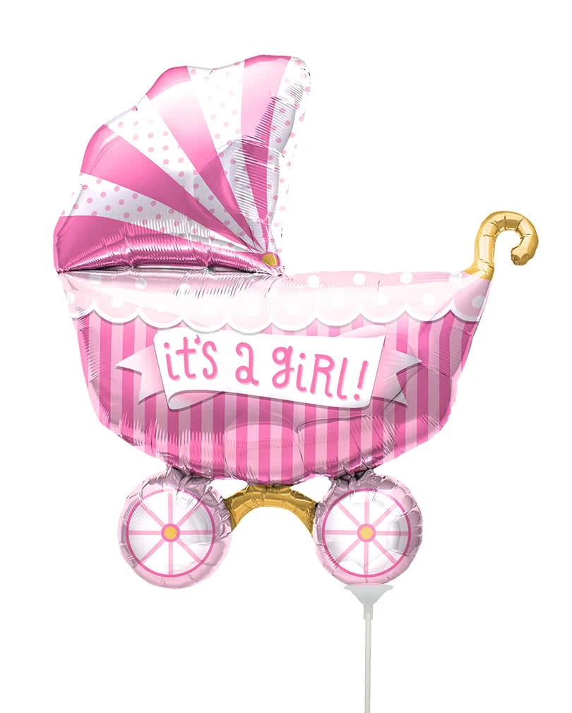 Mini-Folienballon Kinderwagen - It´s A Girl -